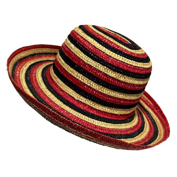 Banash of Boston multicolor striped straw hat sunhat beachy preppy casual resort main image 4
